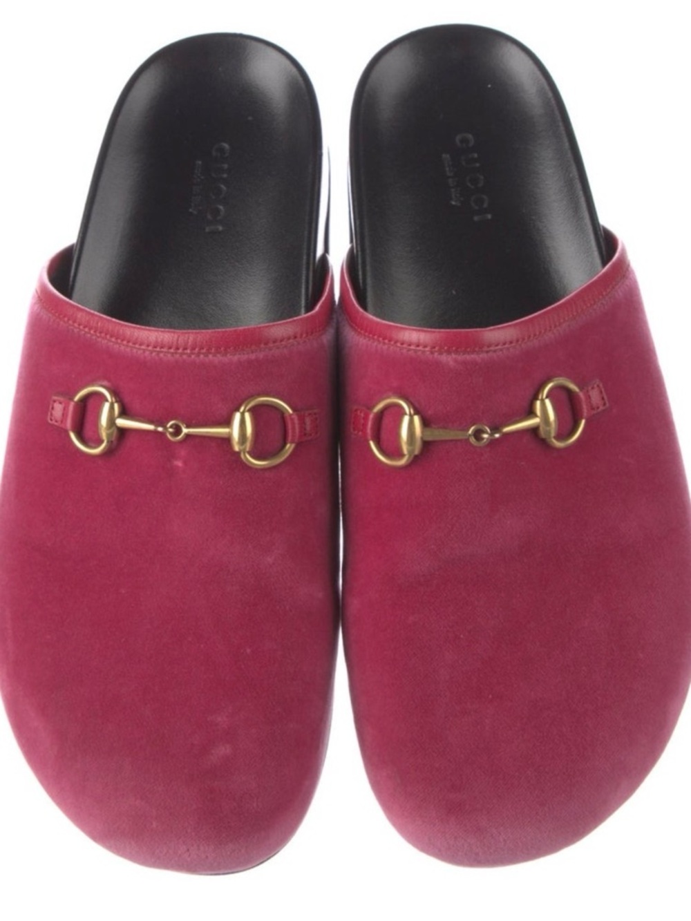 Gucci Women's Pink Suede Horsebit Mules